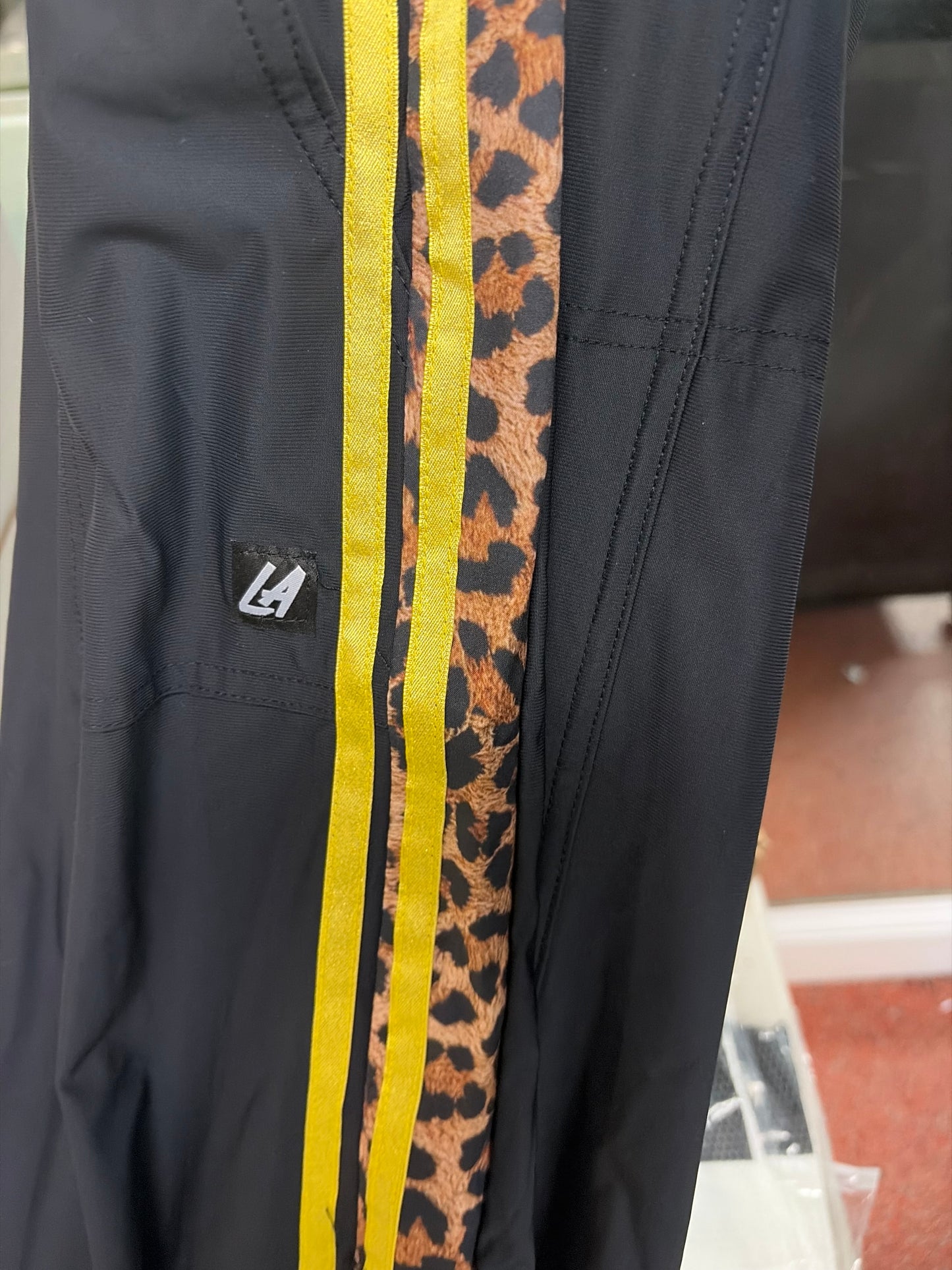 BOSS BOW PANT METALIC GOLD AND LEOPARD