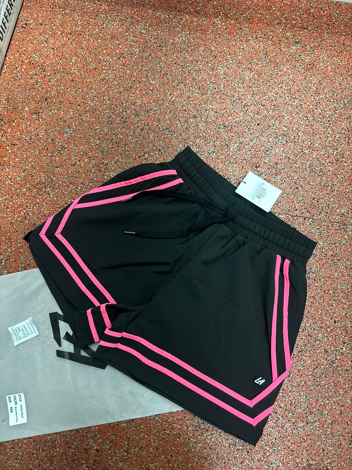 BLACK AND NEON PINK - HORIZON SHORTS