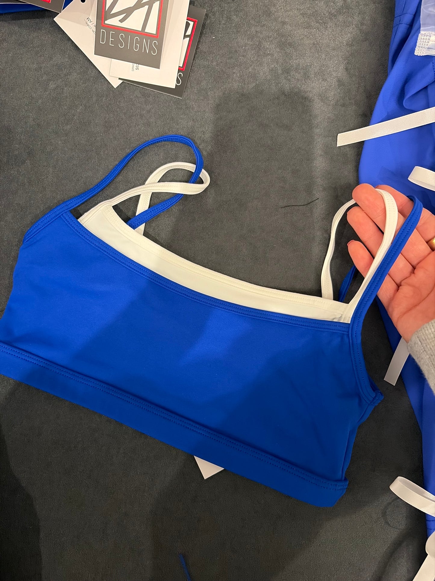 GRACIE DOUBLE LAYER TOP COBALT BLUE/ WHITE