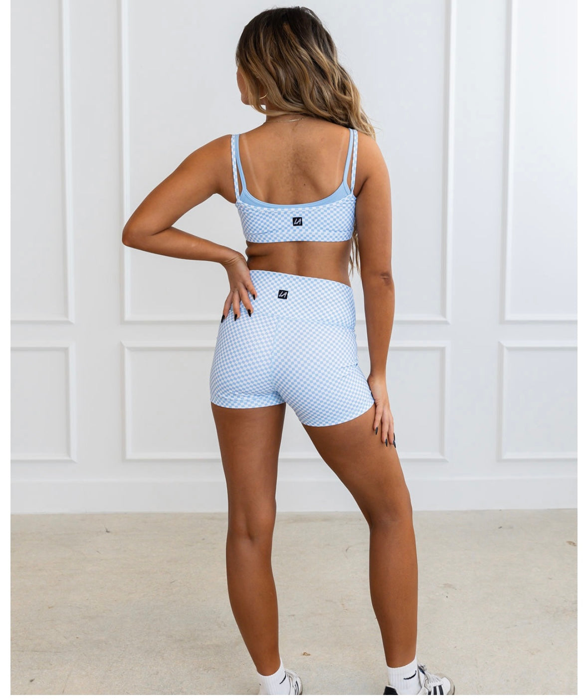 BLUE AND WHITE GINGHAM SHORTS