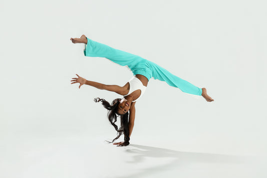 AQUA AND WHITE ELEVATE TRACK PANT