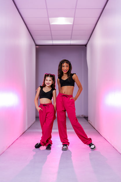 BOWZA RUFFLE PANTS IN MAGENTA