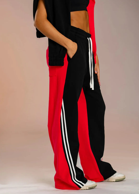 CHAMP RED AND BLACK SWEATPANT