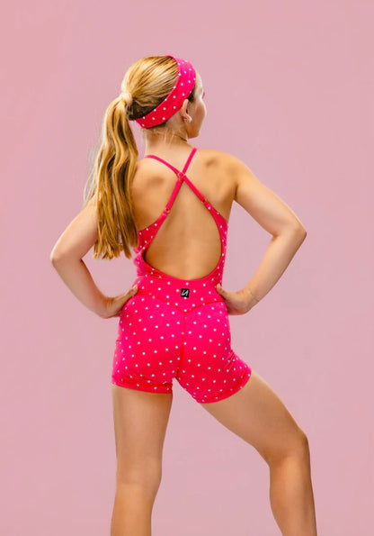 MIA POLKA DOT LIPSTICK PINK BIKETARD