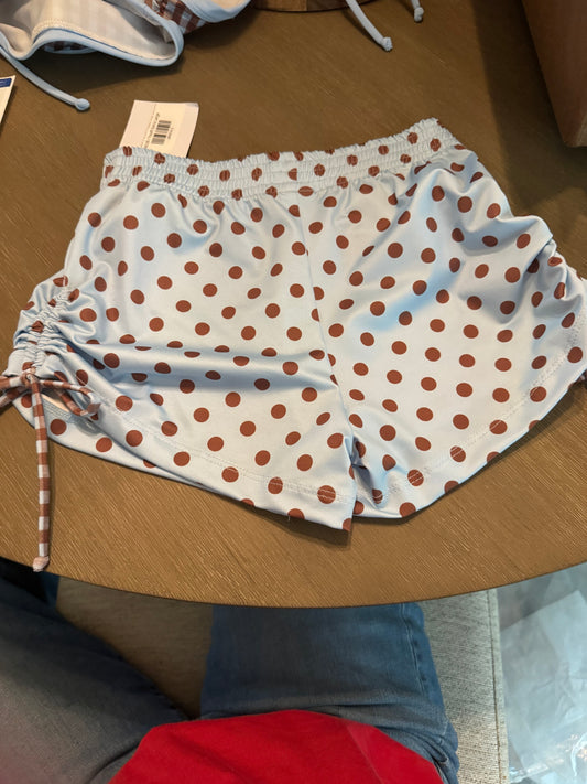 MALIBU DOTS SHORTS BLUE AND BROWN
