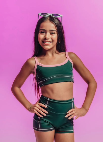 SALEM GREEN AND PINK MOTION TOP