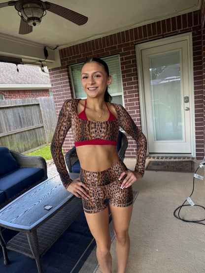 305 LONG SLEEVE - CHEETAH/SANGRIA
