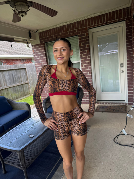 305 LONG SLEEVE - CHEETAH/SANGRIA