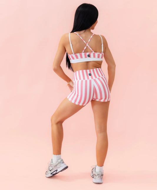 CABANA SHORTS WATERMELON AND WHITE STRIPE